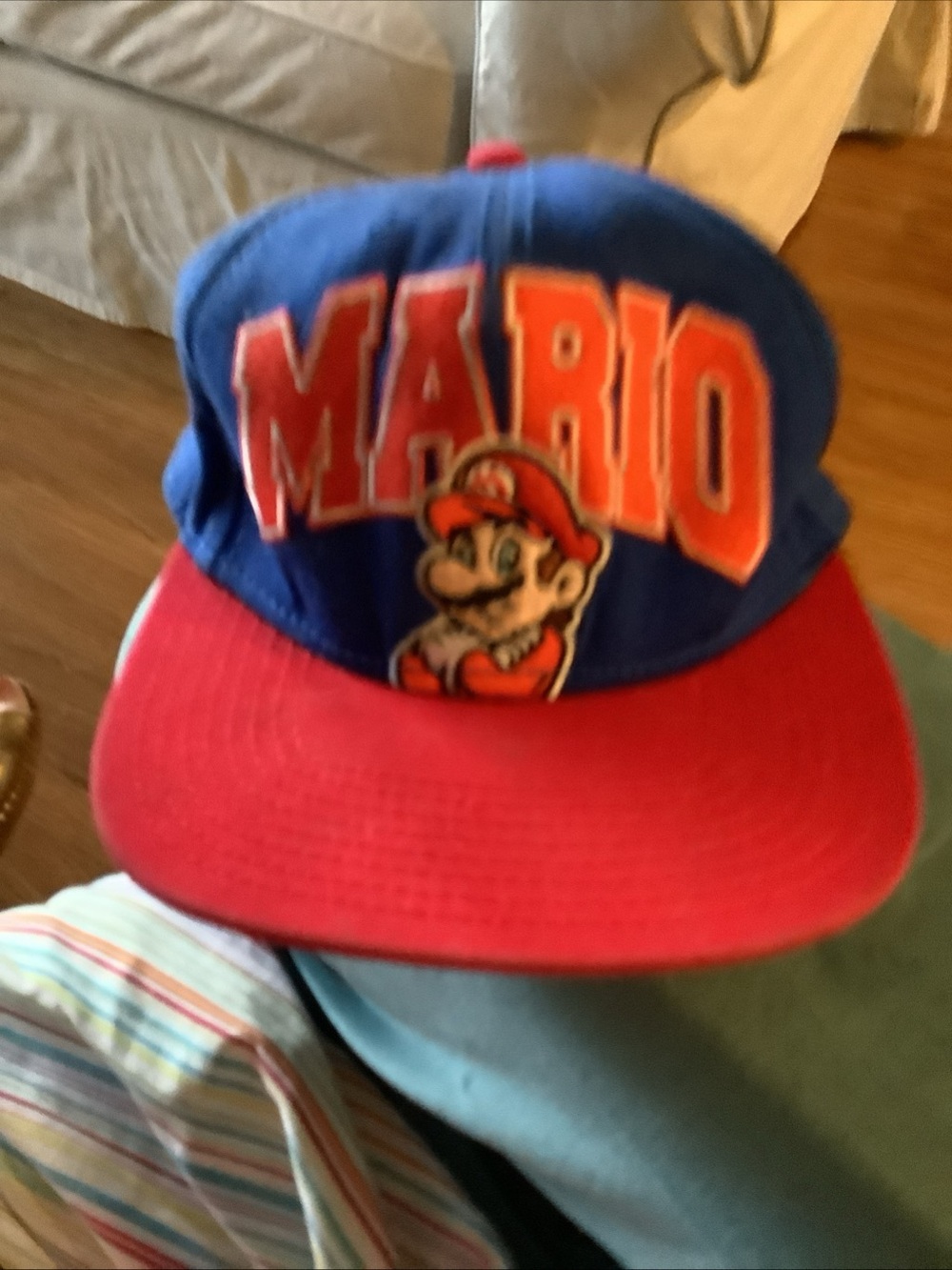 2013 Nintendo Super Mario Hat Cap Snap Back Adjustable Red & Blue